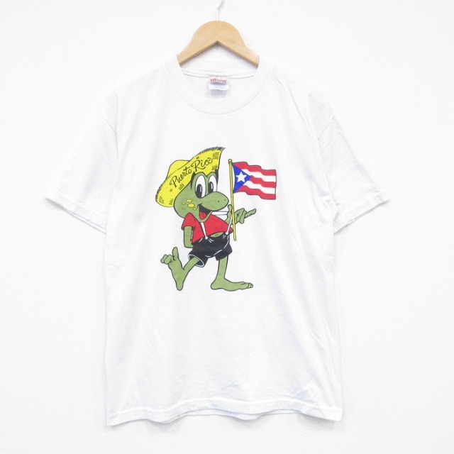 ヘインズ 00s 半袖Tシャツ カエル ホワイト メンズL相当 | 古着