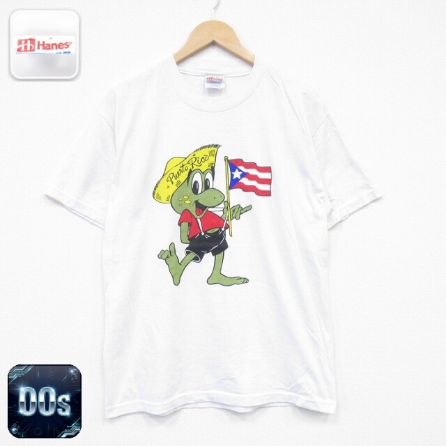 ヘインズ 00s 半袖Tシャツ カエル ホワイト メンズL相当 | 古着