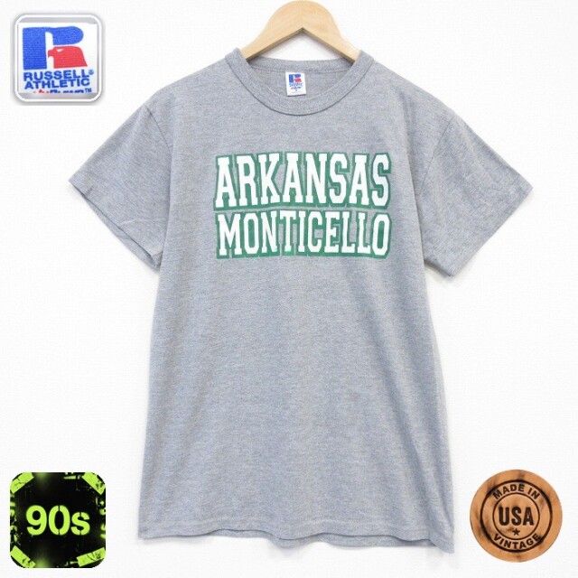 ラッセル 90s 半袖Tシャツ アーカンソー グレー メンズM相当 | 古着