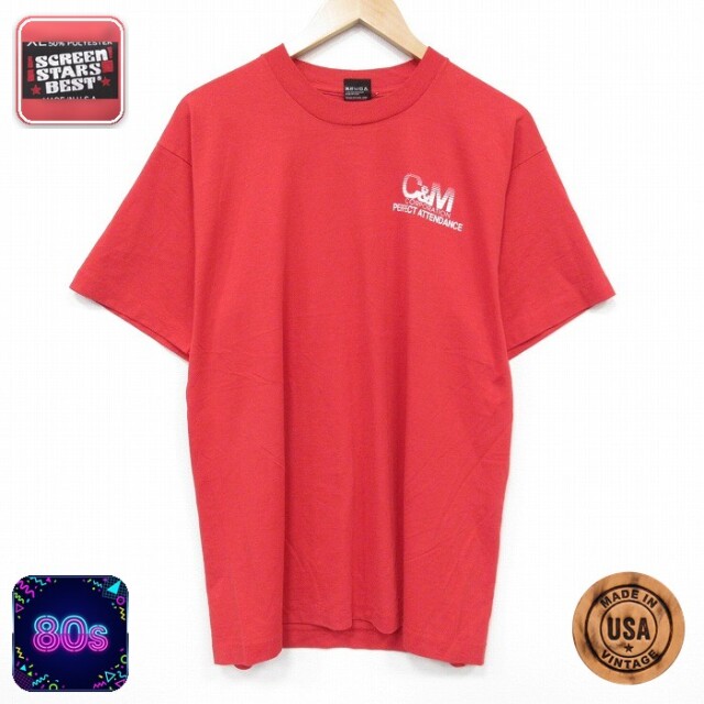 スクリーンスターズ 80s 半袖Tシャツ C&M レッド メンズXL相当 | 古着
