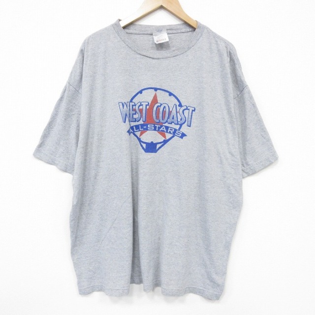 アディダス 90s 半袖Tシャツ ウエストコースト グレー メンズXL相当 | 古着