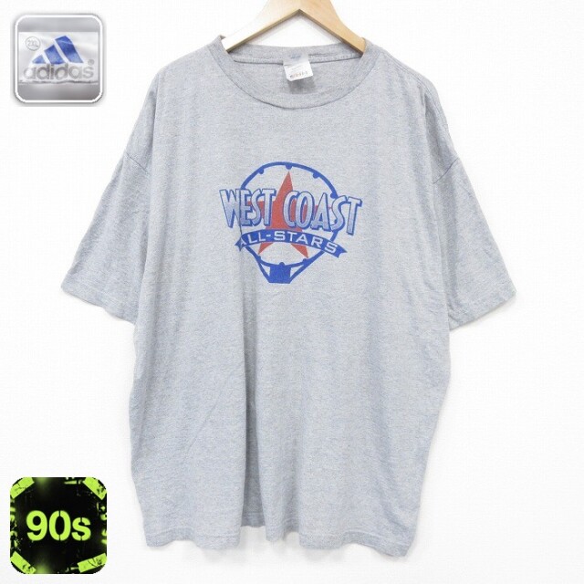 【20%OFF】アディダス 90s 半袖Tシャツ ウエストコースト グレー メンズXL相当 | 古着