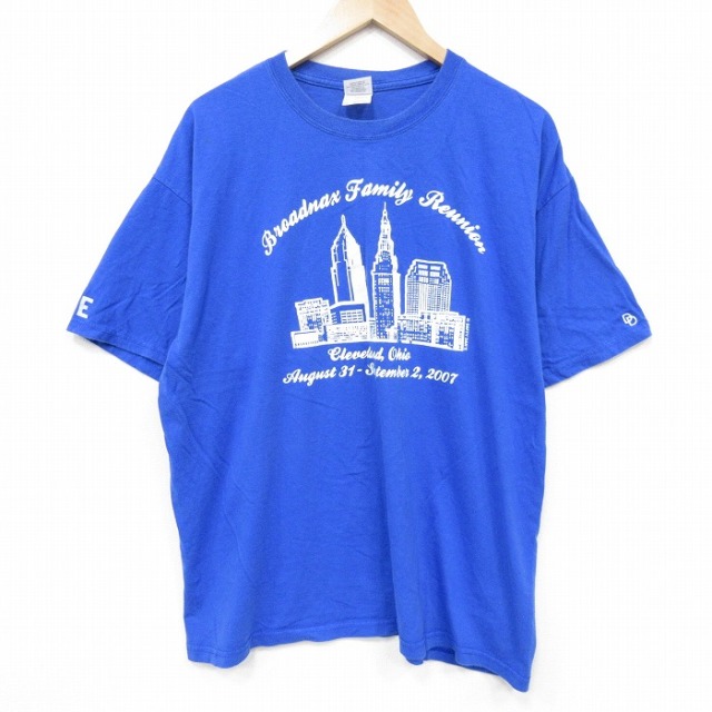 00s 半袖Tシャツ オハイオ ブルー メンズXL相当 | 古着