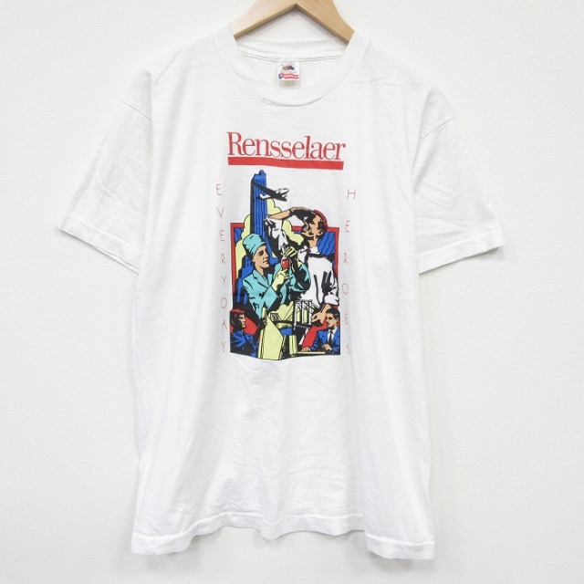 フルーツオブザルーム 90s 半袖Tシャツ Rensselaer ホワイト XL | 古着