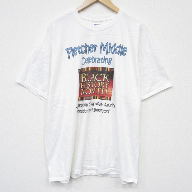 00s 半袖Tシャツ ブラックヒストリー ホワイト XL | 古着