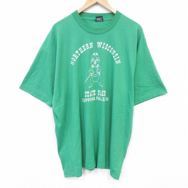 フルーツオブザルーム 90s 半袖Tシャツ ウィスコンシン グリーン XL | 古着