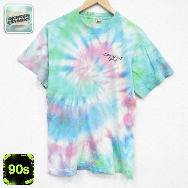 スクリーンスターズ 90s 半袖Tシャツ YMCA タイダイ グリーン メンズM相当 | 古着