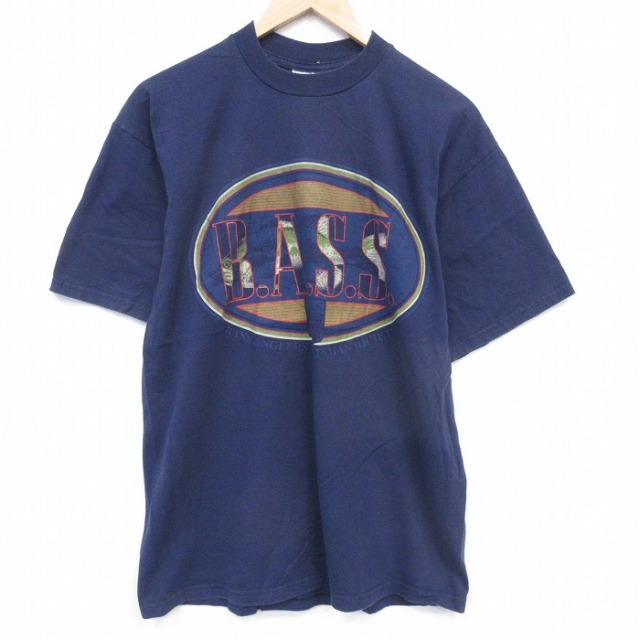 90s 半袖Tシャツ BASS ネイビー メンズL相当 | 古着