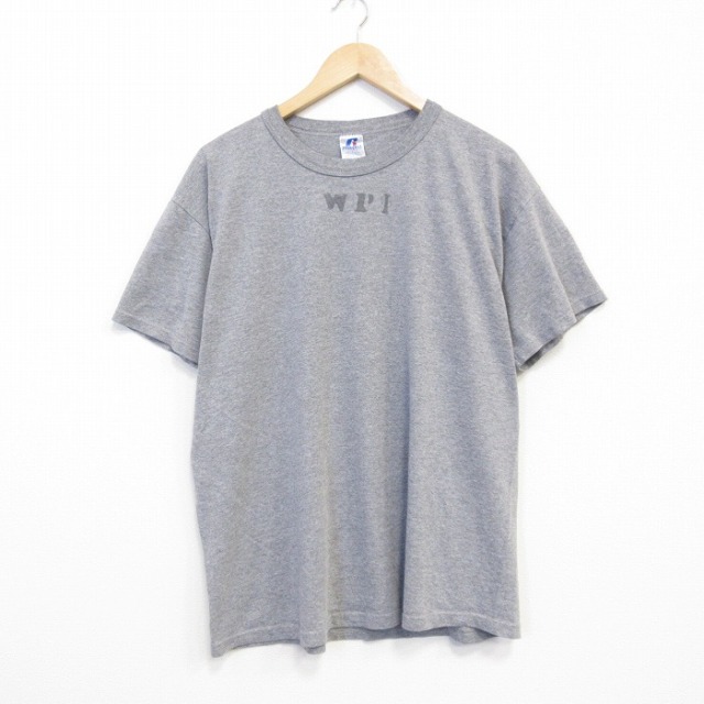 ラッセル 00s 半袖Tシャツ WPIステンシル グレー メンズXL相当 | 古着