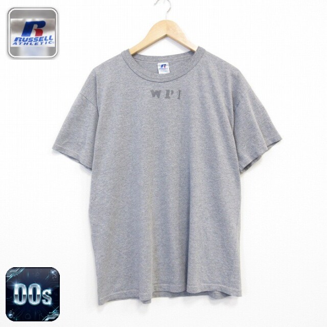ラッセル 00s 半袖Tシャツ WPIステンシル グレー メンズXL相当 | 古着