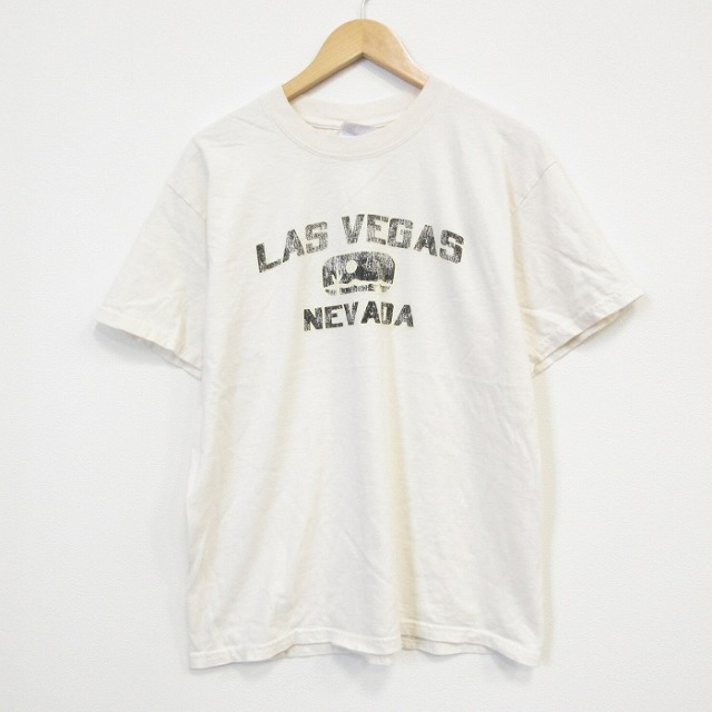 00s 半袖Tシャツ ラスベガス ベージュ メンズL相当 | 古着