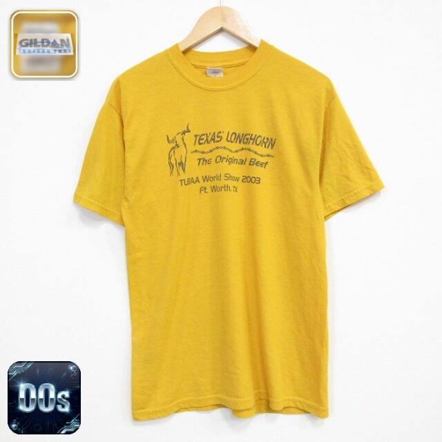 00s 半袖Tシャツ テキサスロングホーン イエロー メンズM相当 | 古着
