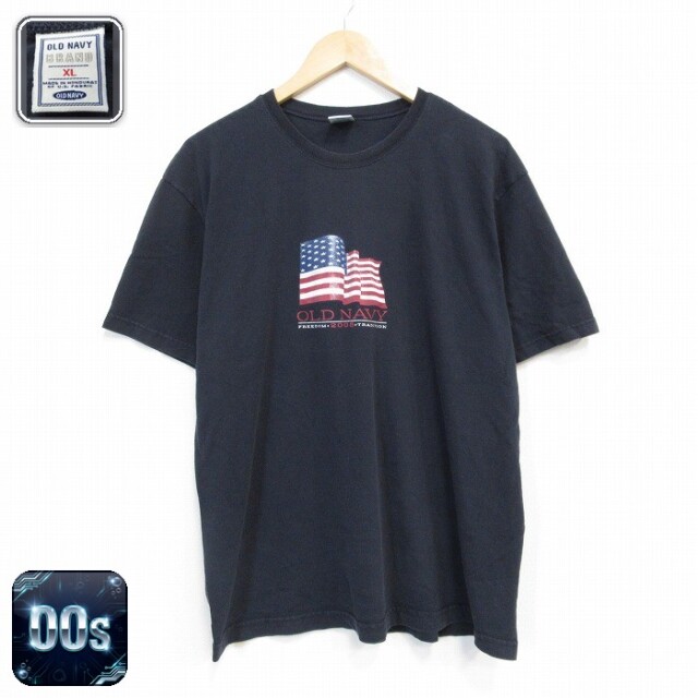 【20%OFF】オールドネイビー 00s 半袖Tシャツ 星条旗 ブラック メンズXL相当 | 古着