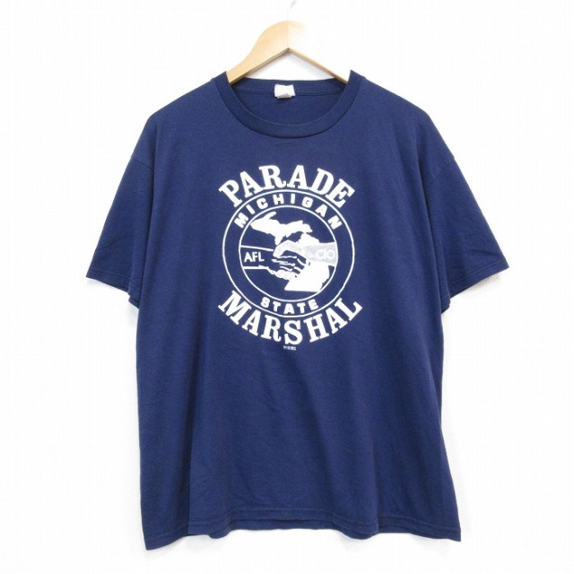 90s 半袖Tシャツ ミシガン ネイビー XL | 古着