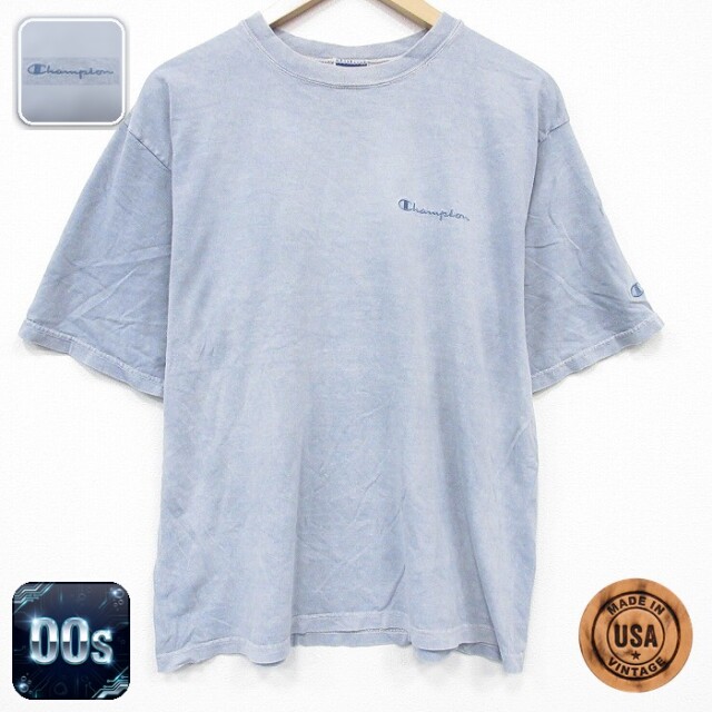 00s 半袖Tシャツ ワンポイントロゴ グレー メンズL相当 | 古着