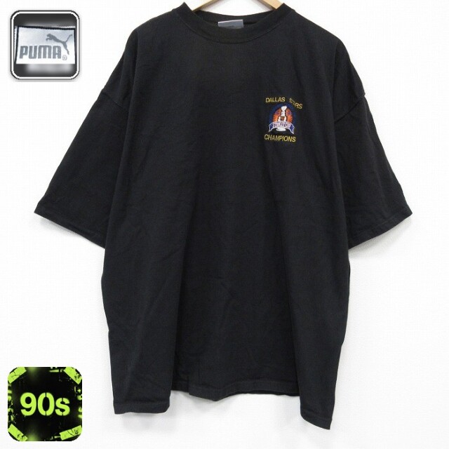 【20%OFF】プーマ 90s 半袖Tシャツ NHLダラススターズ ブラック メンズXL相当 | 古着