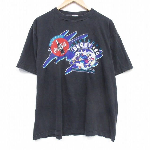 90s 半袖Tシャツ ケンタッキーダービー ブラック メンズXL相当 | 古着