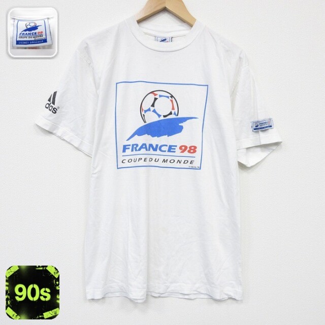 90s 半袖Tシャツ サッカーフランスワールドカップ ホワイト メンズM相当 | 古着