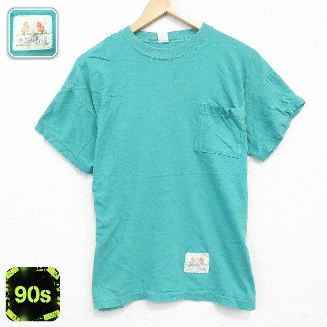 90s 半袖Tシャツ 胸ポケット グリーン メンズL相当 | 古着