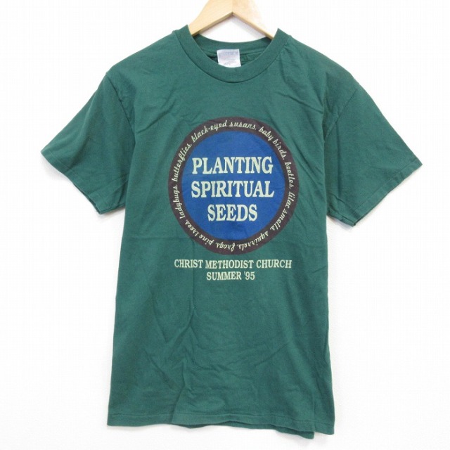 ヘインズ 90s 半袖Tシャツ PLANTING グリーン メンズM相当 | 古着