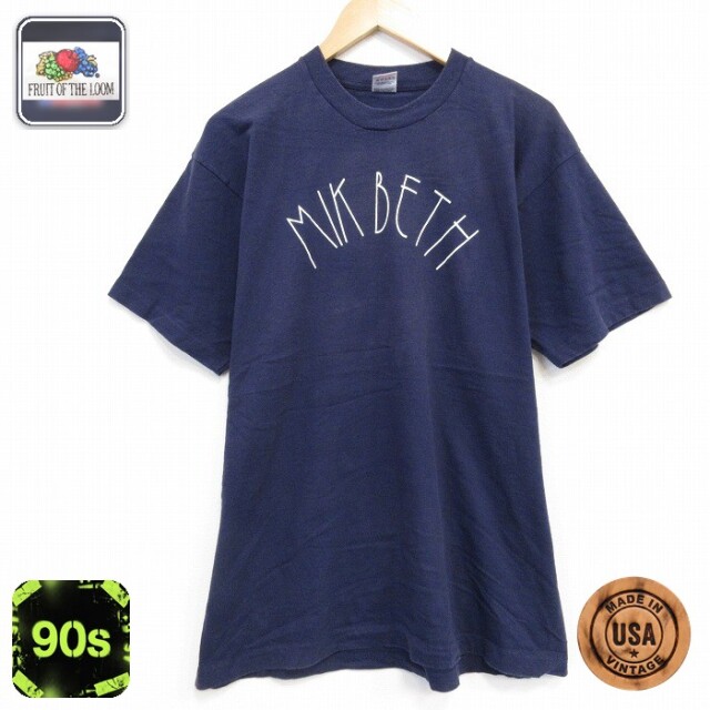 フルーツオブザルーム 90s 半袖Tシャツ MIK ネイビー メンズXL相当 | 古着
