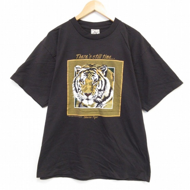 90s 半袖Tシャツ トラ ブラック メンズXL相当 | 古着