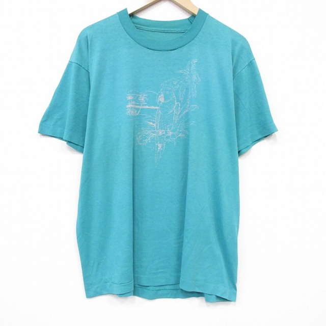 90s 半袖Tシャツ 鳥 ライトブルー メンズXL相当 | 古着