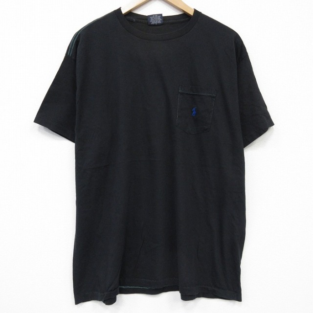 ラルフローレン 90s 半袖Tシャツ ワンポイントロゴ ブラック メンズXL相当 | 古着