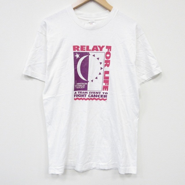 フルーツオブザルーム 90s 半袖Tシャツ RELAY企業広告 ホワイト メンズL相当 | 古着