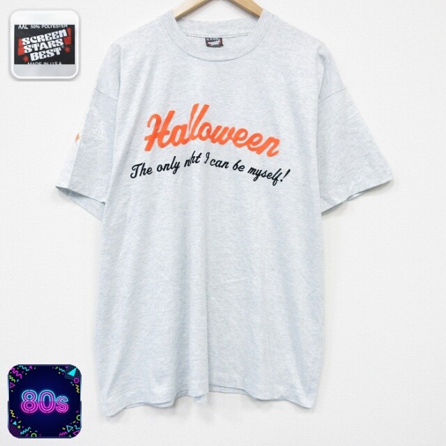 スクリーンスターズ 80s 半袖Tシャツ ハロウィン グレー メンズXL相当 | 古着