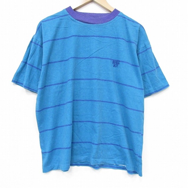 ビューグルボーイ 90s 半袖Tシャツ ワンポイントロゴ ブルーボーダー XL | 古着