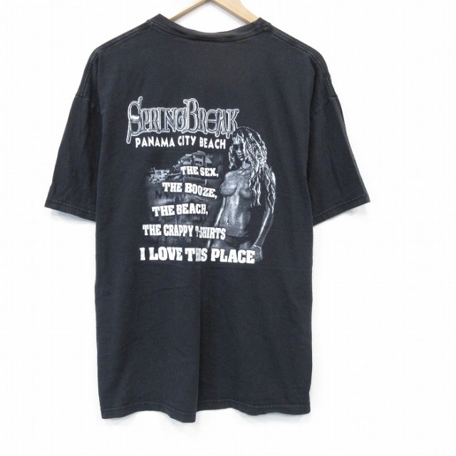 ヘインズ 00s 半袖Tシャツ エロプリント ブラック XL | 古着