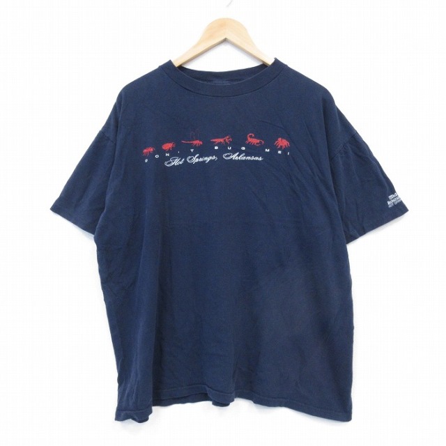 90s 半袖Tシャツ カマキリ ネイビー メンズXL相当 | 古着