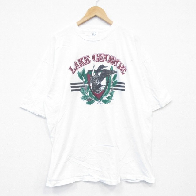 90s 半袖Tシャツ 鳥 ホワイト メンズXL相当 | 古着