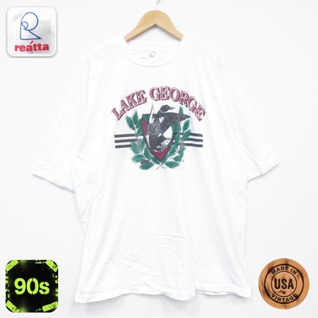90s 半袖Tシャツ 鳥 ホワイト メンズXL相当 | 古着
