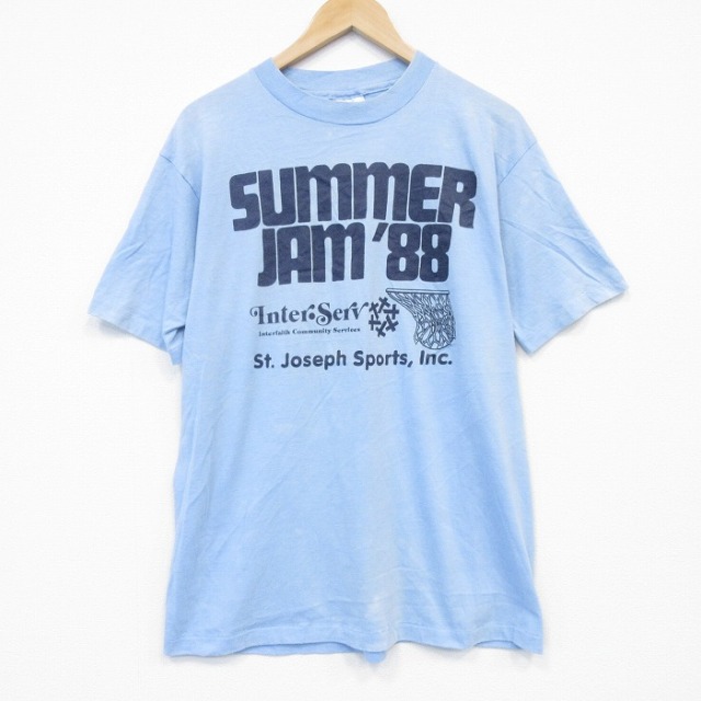 ヘインズ 80s 半袖Tシャツ ライトブルー メンズL相当 | 古着