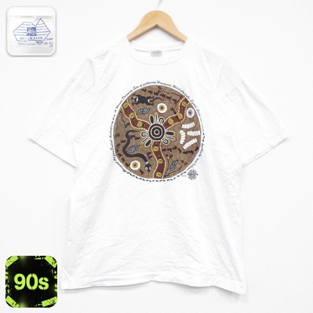 90s 半袖Tシャツ ヘビ ホワイト メンズL相当 | 古着