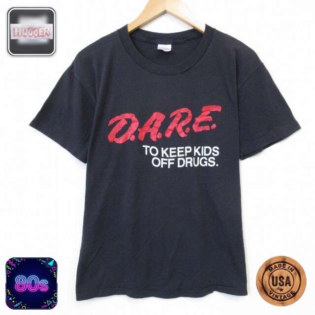 80s 半袖Tシャツ DARE ブラック メンズL相当 | 古着