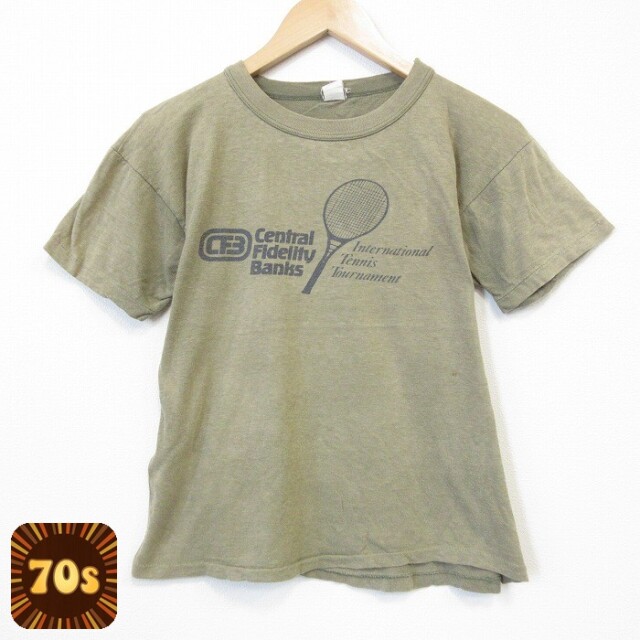 【20%OFF】70s 半袖Tシャツ テニストヨタ カーキ メンズM相当 | 古着