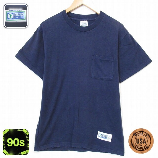 【20%OFF】ディスカス 90s 半袖Tシャツ ネイビー メンズM相当 | 古着