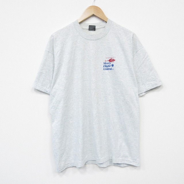 フルーツオブザルーム 90s 半袖Tシャツ ヘリコプター グレー メンズXL相当 | 古着