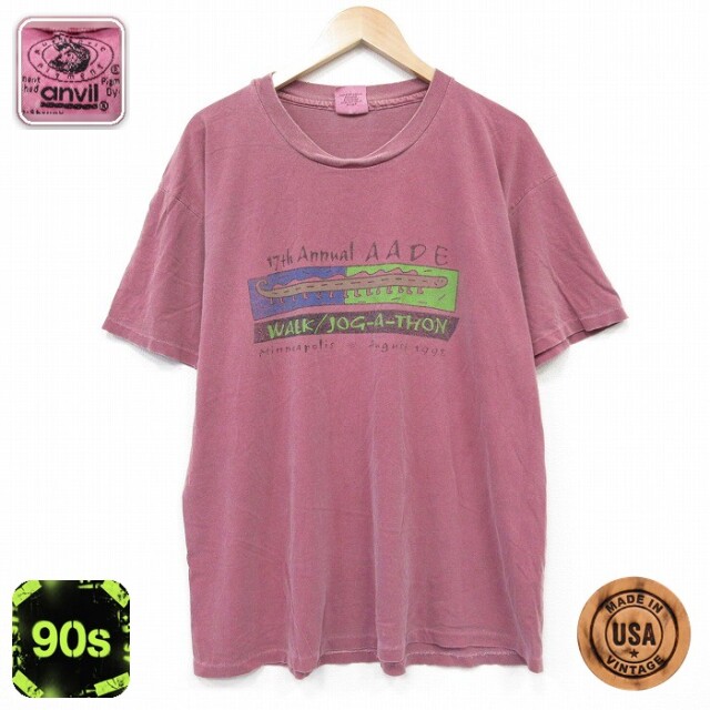 90s 半袖Tシャツ AADE バーガンディ メンズXL相当 | 古着