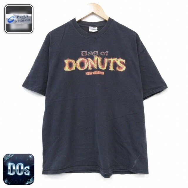 00s 半袖Tシャツ ドーナツ ブラック メンズXL相当 | 古着