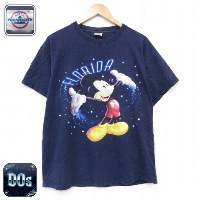 ディズニー 00s 半袖Tシャツ ミッキー ネイビー メンズL相当 | 古着