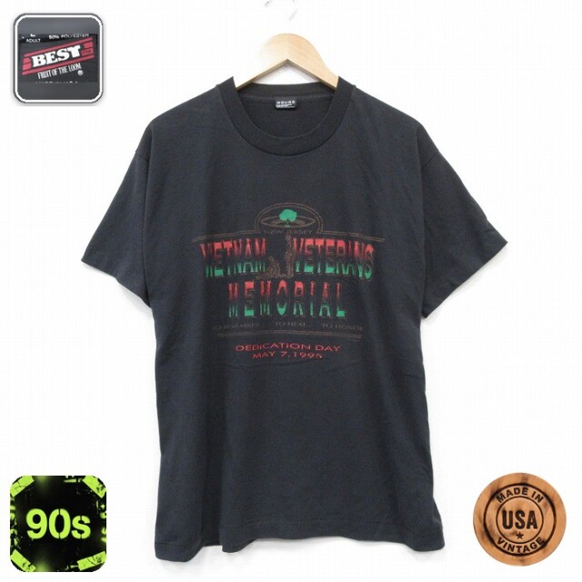 フルーツオブザルーム 90s 半袖Tシャツ メモリアル ブラック メンズL相当 | 古着