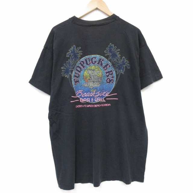 フルーツオブザルーム 80s 半袖Tシャツ ウォルトンビーチ ブラック メンズXL相当 | 古着