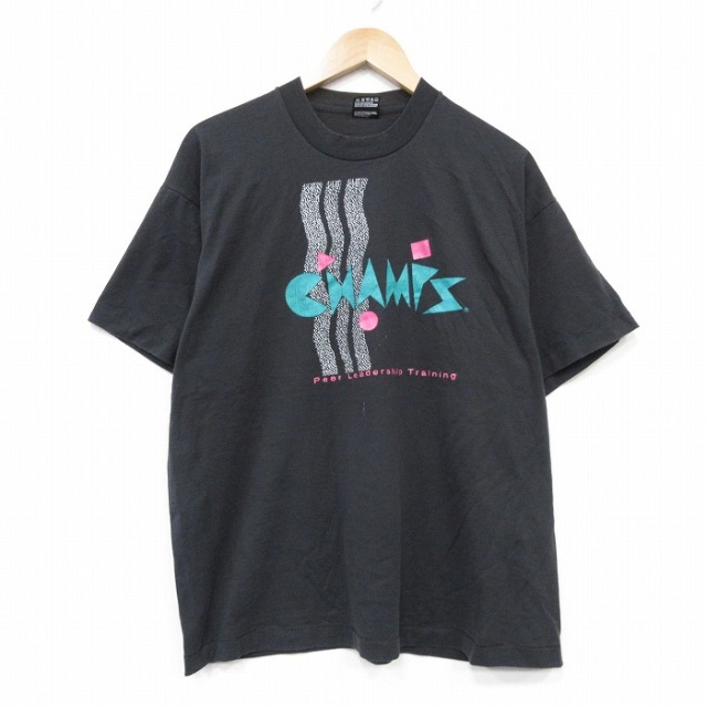 フルーツオブザルーム 90s 半袖Tシャツ CHAMPS ブラック メンズXL相当 | 古着