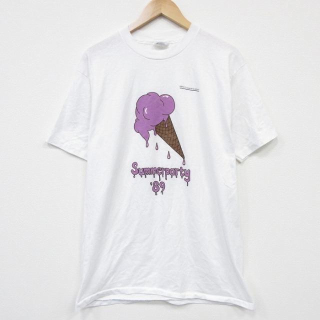 ヘインズ 80s 半袖Tシャツ アイスクリーム ホワイト メンズL相当 | 古着