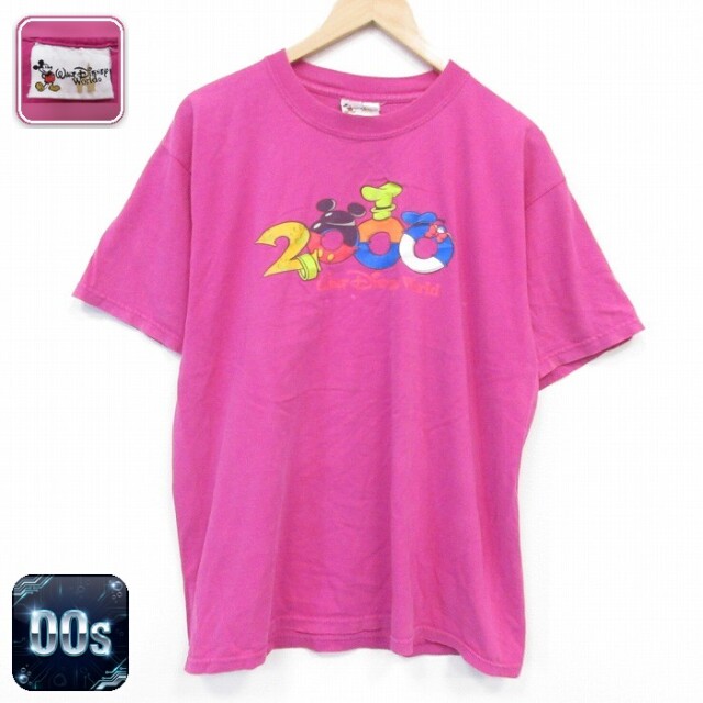 ディズニー 00s 半袖Tシャツ ミッキー ピンク メンズXL相当 | 古着