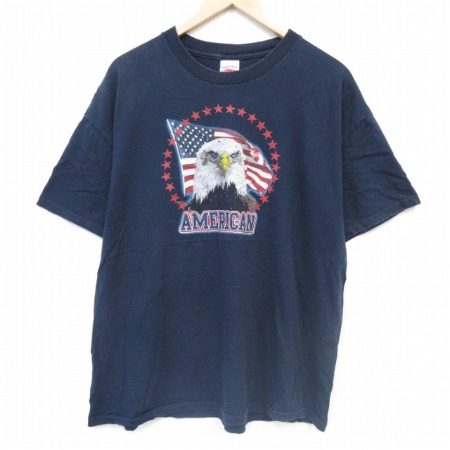 半袖Tシャツ 鳥 ネイビー メンズXL相当 | 古着